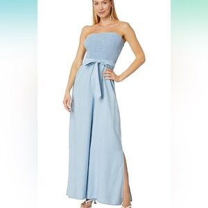NWOT— Vince Cumato- LIGHTWEIGHT Light Blue Strapless Jumpsuit LARGE